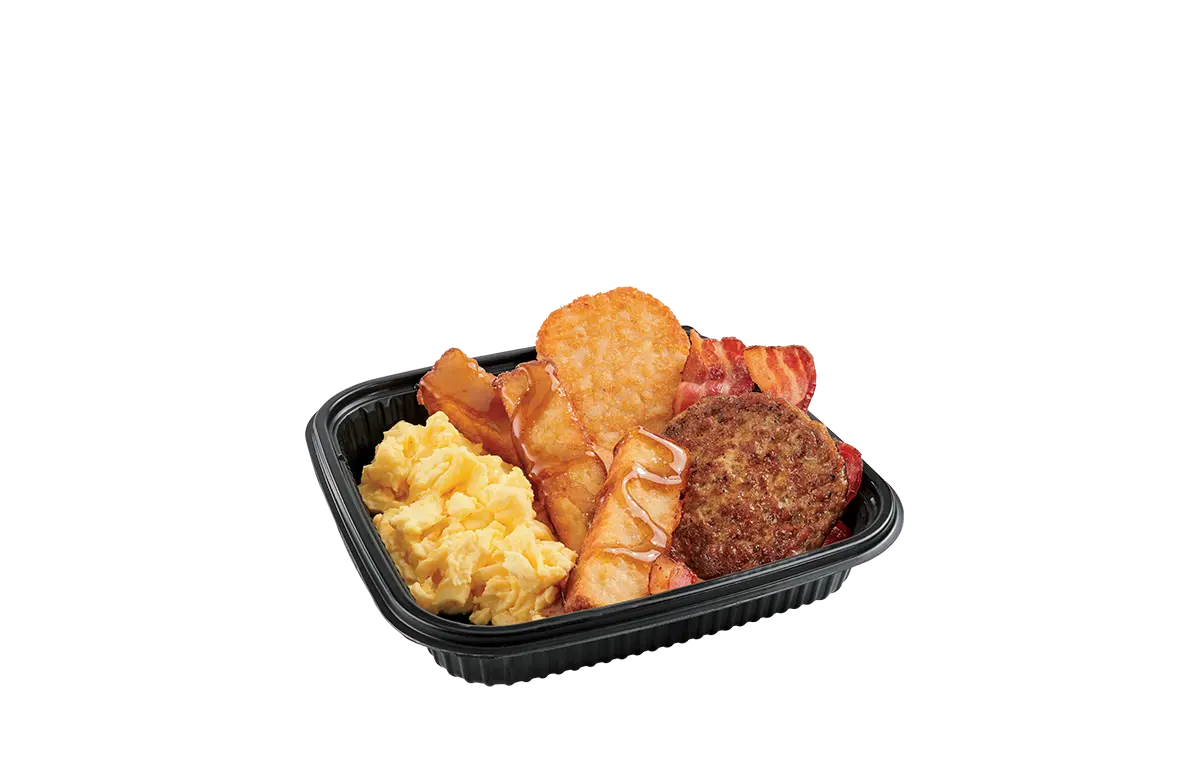 3Pc Classic French Toast Sticks Platter w/ Bacon & Sausage