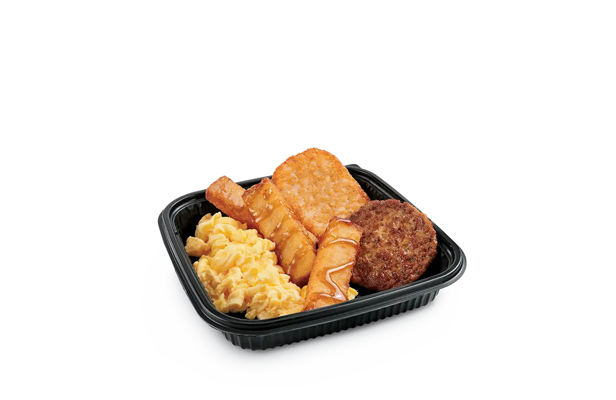 3Pc Classic French Toast Sticks Platter w/ Sausage