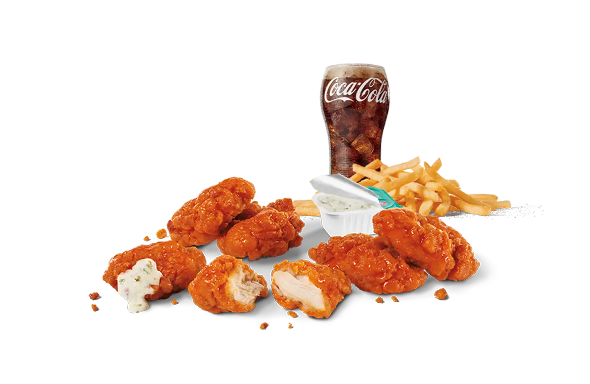 6Pc Buffalo Crispy Boneless Wings Combo